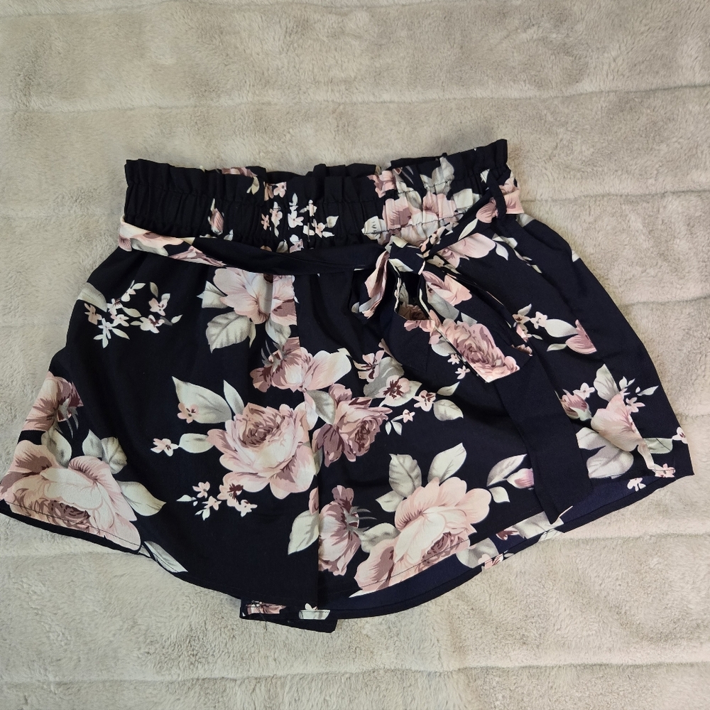 Floral Blue and Pink Women's Shorts